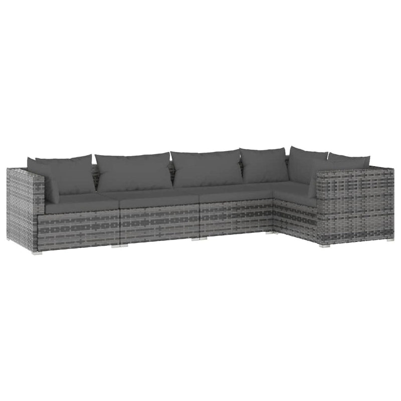 vidaXL Salon de jardin modulaire d'extérieur avec table en rotin synthétique