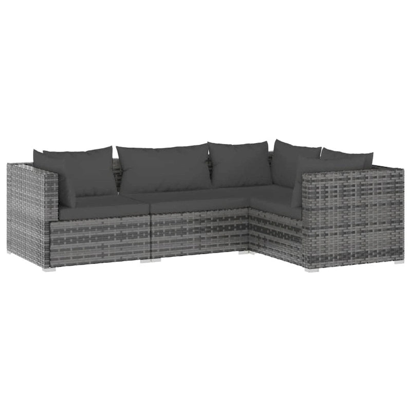vidaXL Salon de jardin modulaire d'extérieur avec table en rotin synthétique
