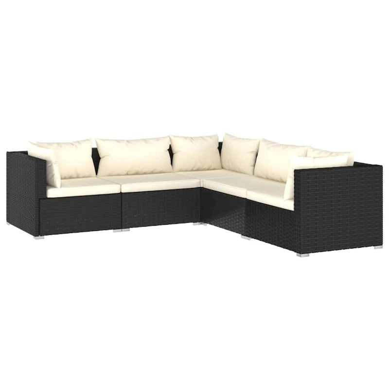 vidaXL Salon de jardin modulaire d'extérieur avec table en rotin synthétique