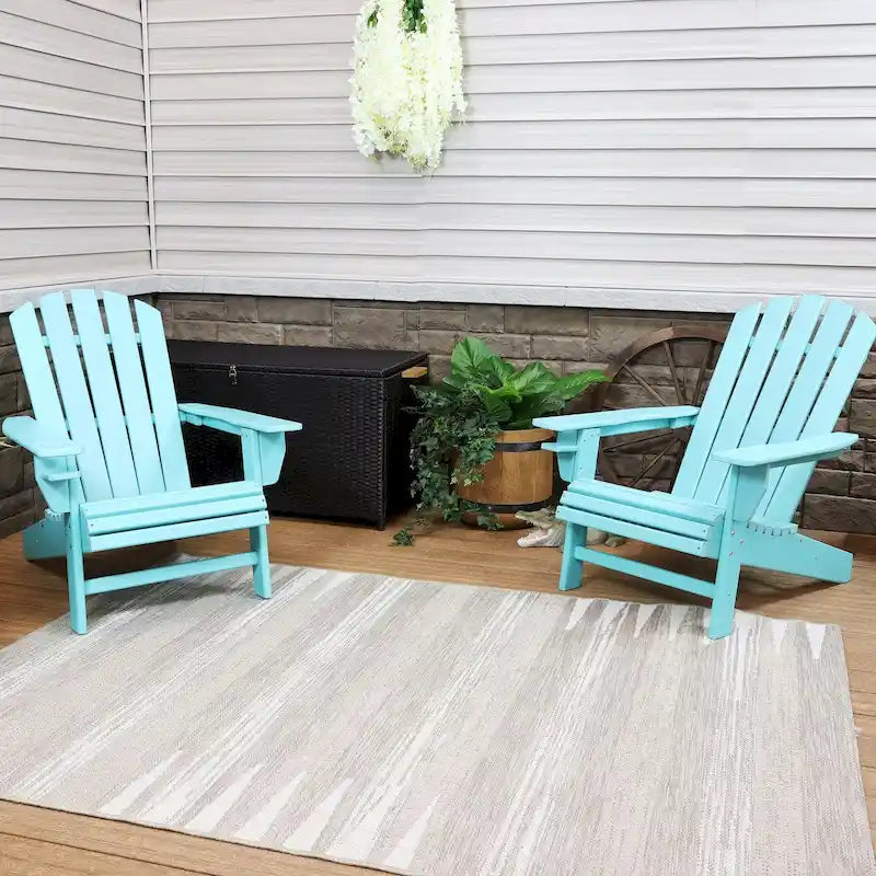 Lot de 2 chaises Adirondack Sunnydaze tout temps avec porte-gobelet