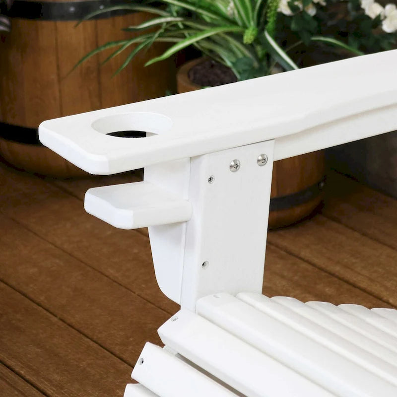 Lot de 2 chaises Adirondack Sunnydaze tout temps avec porte-gobelet