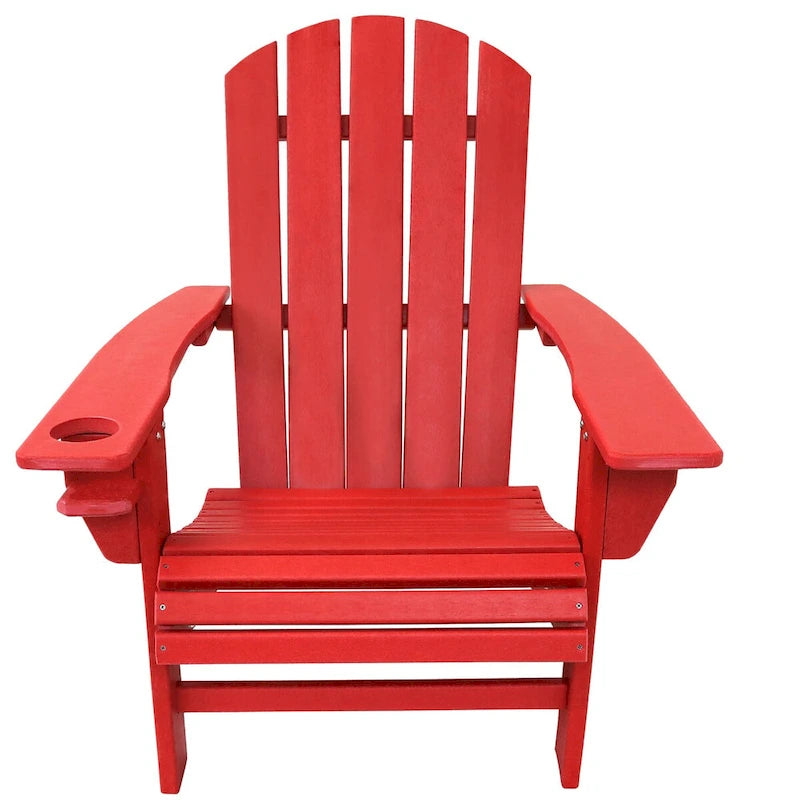 Lot de 2 chaises Adirondack Sunnydaze tout temps avec porte-gobelet