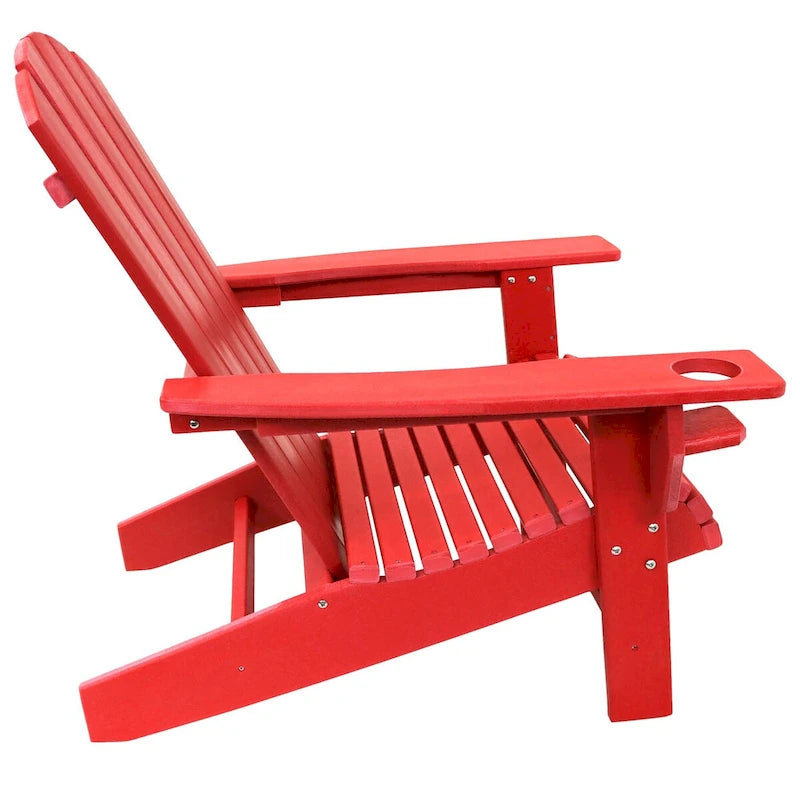 Lot de 2 chaises Adirondack Sunnydaze tout temps avec porte-gobelet