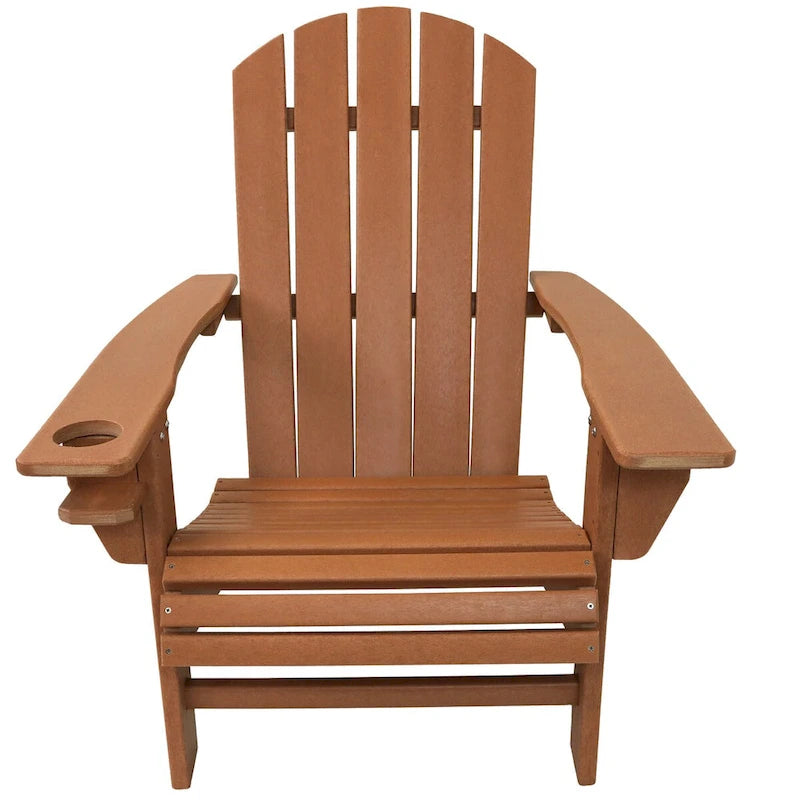 Lot de 2 chaises Adirondack Sunnydaze tout temps avec porte-gobelet