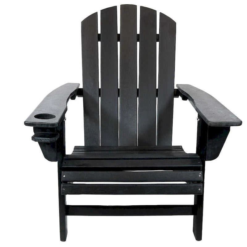 Lot de 2 chaises Adirondack Sunnydaze tout temps avec porte-gobelet