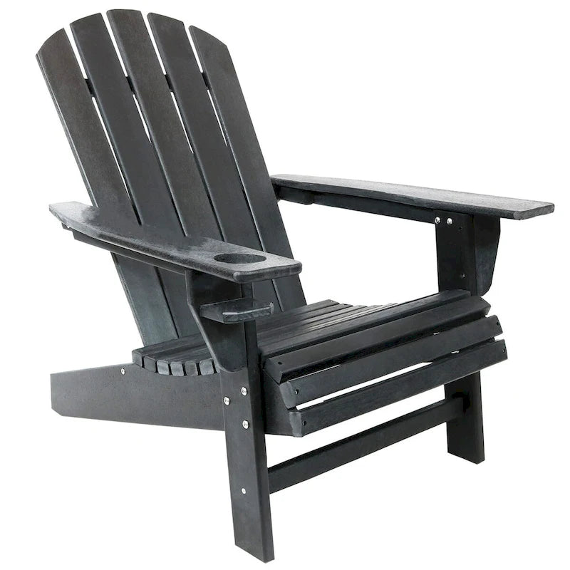 Lot de 2 chaises Adirondack Sunnydaze tout temps avec porte-gobelet