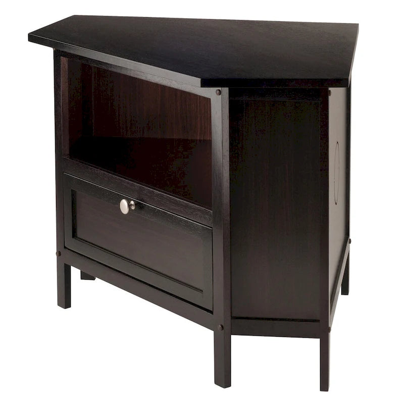 Meuble TV et multimédia d'angle Zena, expresso - 88 x 60,8 x 56,6 cm