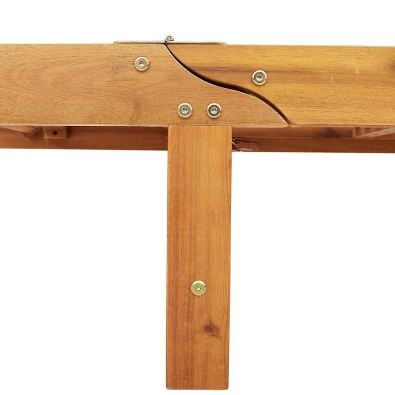 vidaXL Chaise longue de jardin Bain de soleil extérieur au bord de la piscine Bois d'acacia massif - 199 x 59/63 x 30/62/76/85