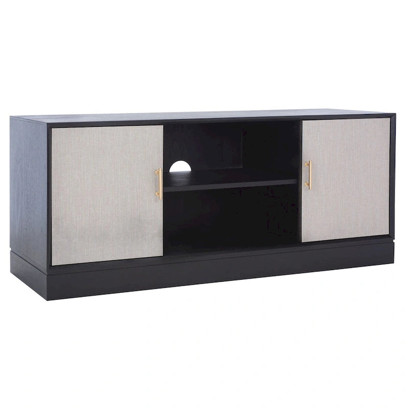 Meuble TV 2 portes 1 étagère Safavieh Burghilde - 47 L x 16 P x 20 H - 47Lx16Px20H