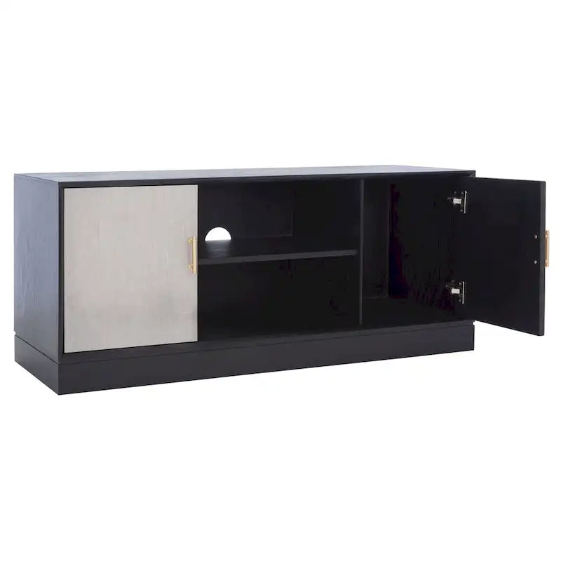 Meuble TV 2 portes 1 étagère Safavieh Burghilde - 47 L x 16 P x 20 H - 47Lx16Px20H