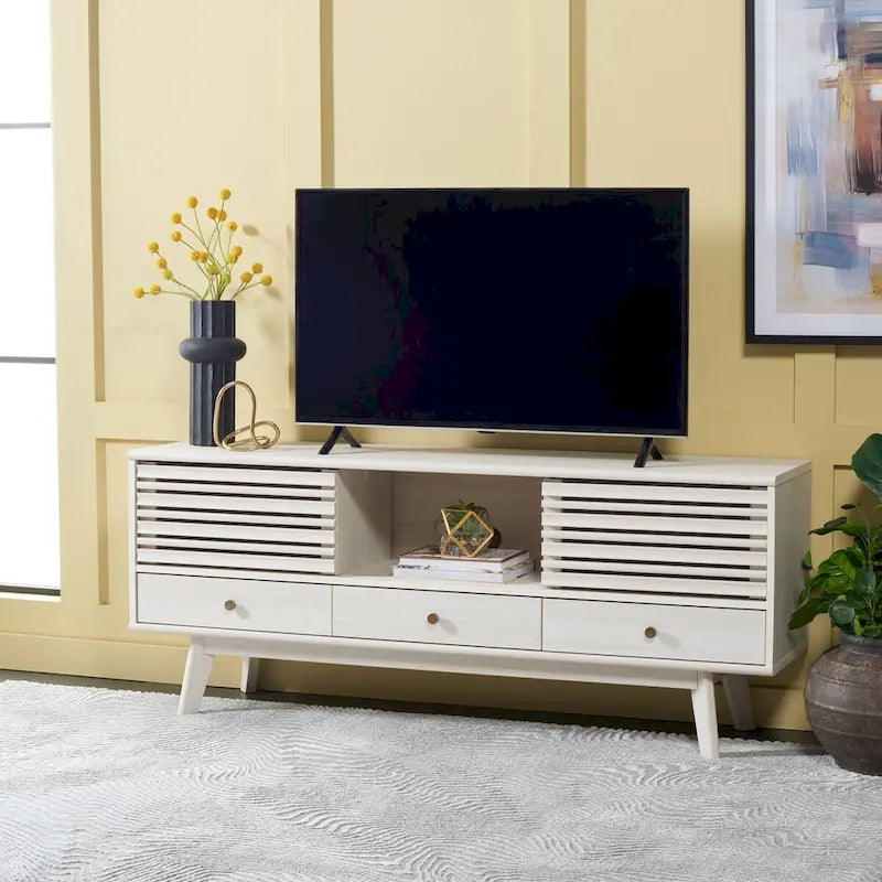Meuble TV média à 3 tiroirs Safavieh Ciera (pour téléviseur à écran plat de 65 pouces) - 58,7 po x 15,2 po x 23,9 po - 59Wx15Px24H