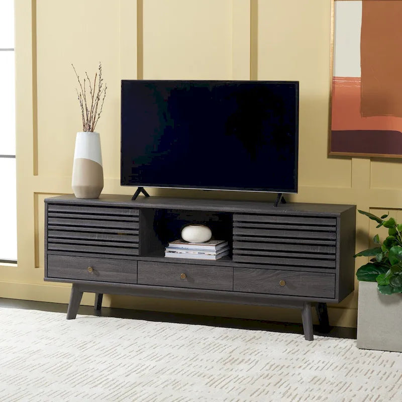 Meuble TV média à 3 tiroirs Safavieh Ciera (pour téléviseur à écran plat de 65 pouces) - 58,7 po x 15,2 po x 23,9 po - 59Wx15Px24H