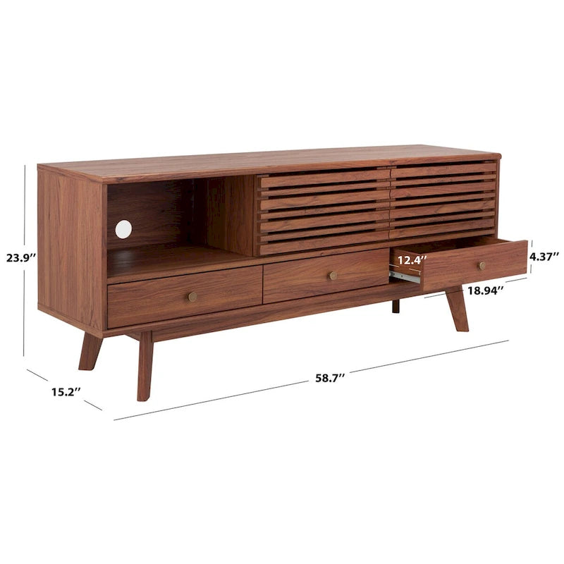 Meuble TV média à 3 tiroirs Safavieh Ciera (pour téléviseur à écran plat de 65 pouces) - 58,7 po x 15,2 po x 23,9 po - 59Wx15Px24H