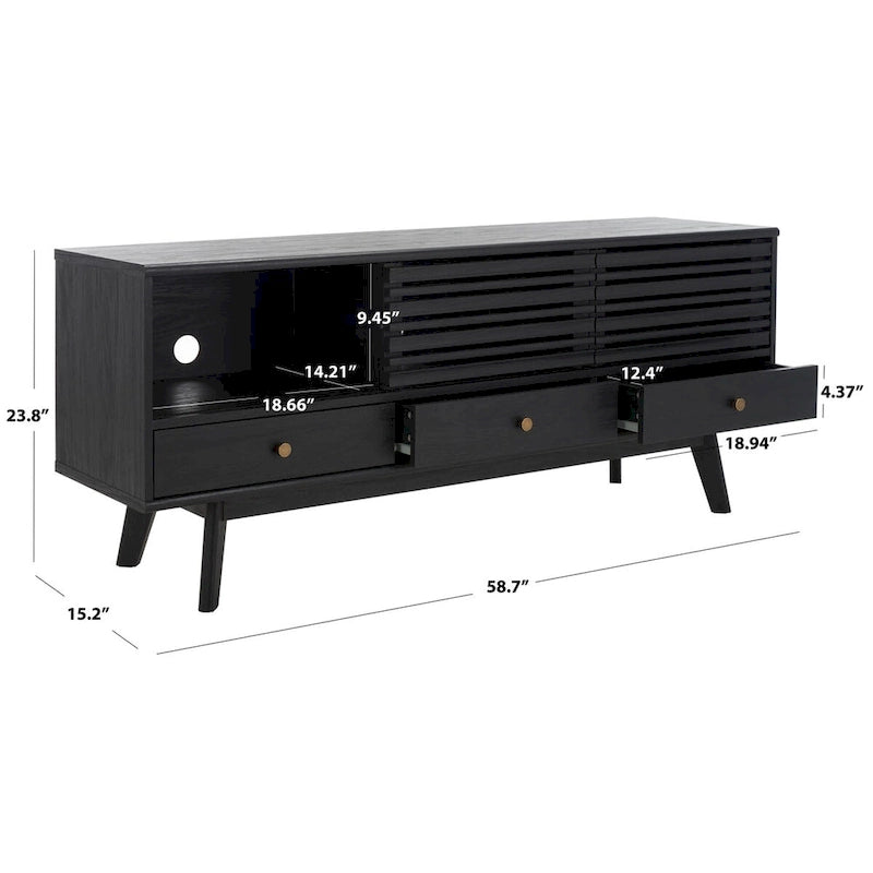 Meuble TV média à 3 tiroirs Safavieh Ciera (pour téléviseur à écran plat de 65 pouces) - 58,7 po x 15,2 po x 23,9 po - 59Wx15Px24H