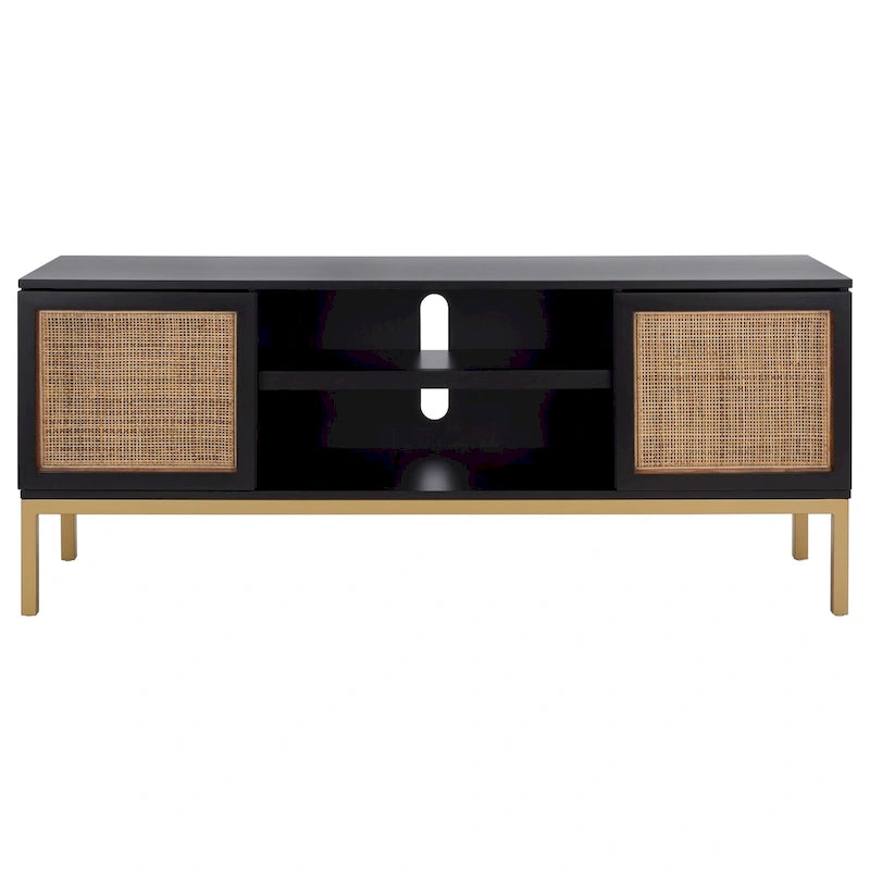 Meuble TV Safavieh Cristen à 1 étagère en rotin – 54 L x 15 P x 22 H po – 54Lx15Px22H