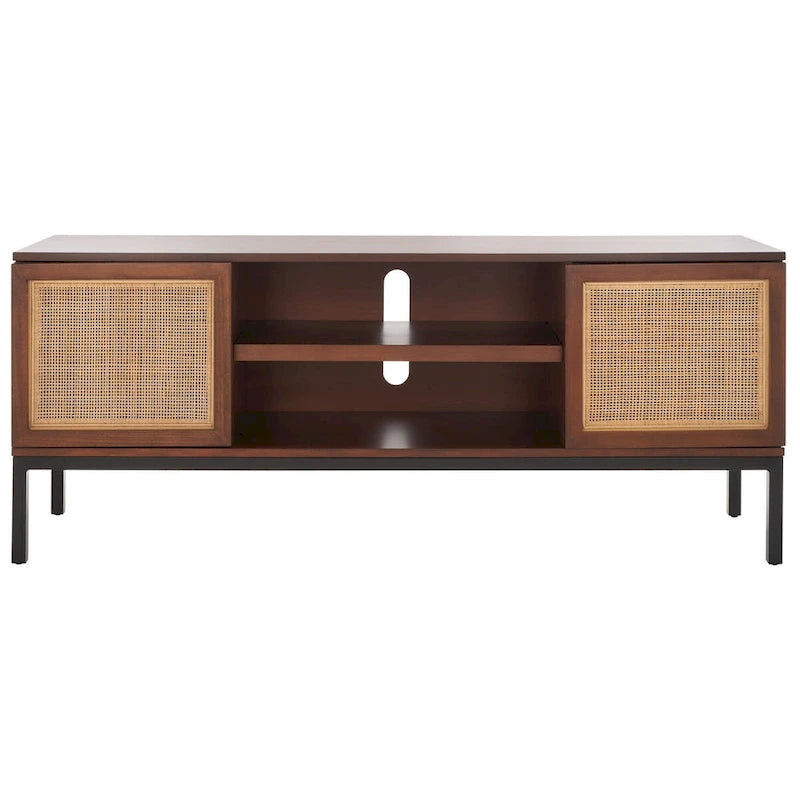 Meuble TV Safavieh Cristen à 1 étagère en rotin – 54 L x 15 P x 22 H po – 54Lx15Px22H