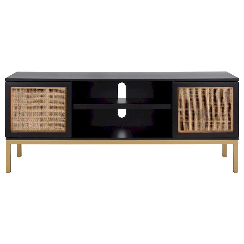 Meuble TV Safavieh Cristen à 1 étagère en rotin – 54 L x 15 P x 22 H po – 54Lx15Px22H