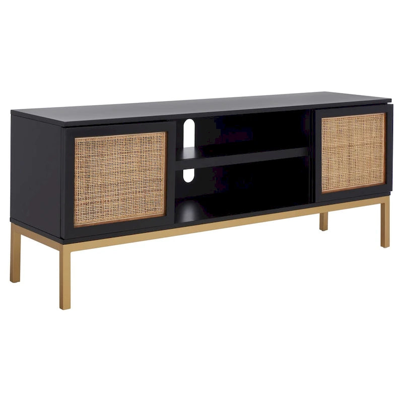 Meuble TV Safavieh Cristen à 1 étagère en rotin – 54 L x 15 P x 22 H po – 54Lx15Px22H