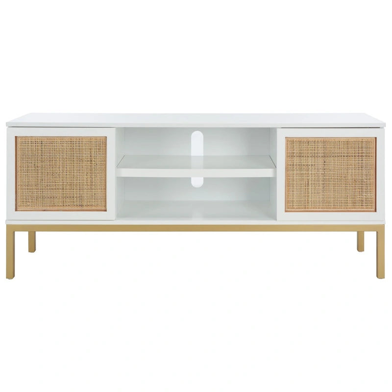 Meuble TV Safavieh Cristen à 1 étagère en rotin – 54 L x 15 P x 22 H po – 54Lx15Px22H