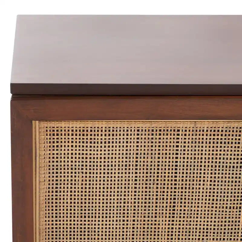 Meuble TV Safavieh Cristen à 1 étagère en rotin – 54 L x 15 P x 22 H po – 54Lx15Px22H