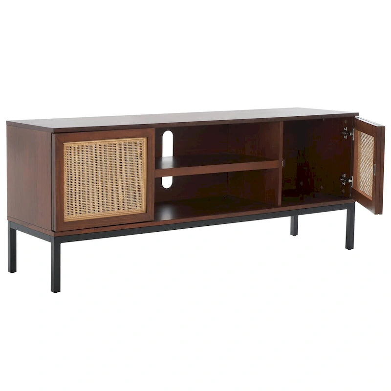 Meuble TV Safavieh Cristen à 1 étagère en rotin – 54 L x 15 P x 22 H po – 54Lx15Px22H