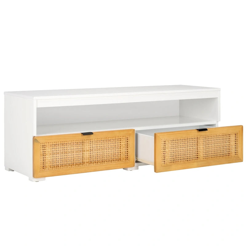 Meuble TV/multimédia SAFAVIEH Kaitlyn 2 tiroirs, 1 étagère (convient aux téléviseurs à écran plat jusqu'à 55 po) - 48 larg. x 16 prof. x 17 haut.
