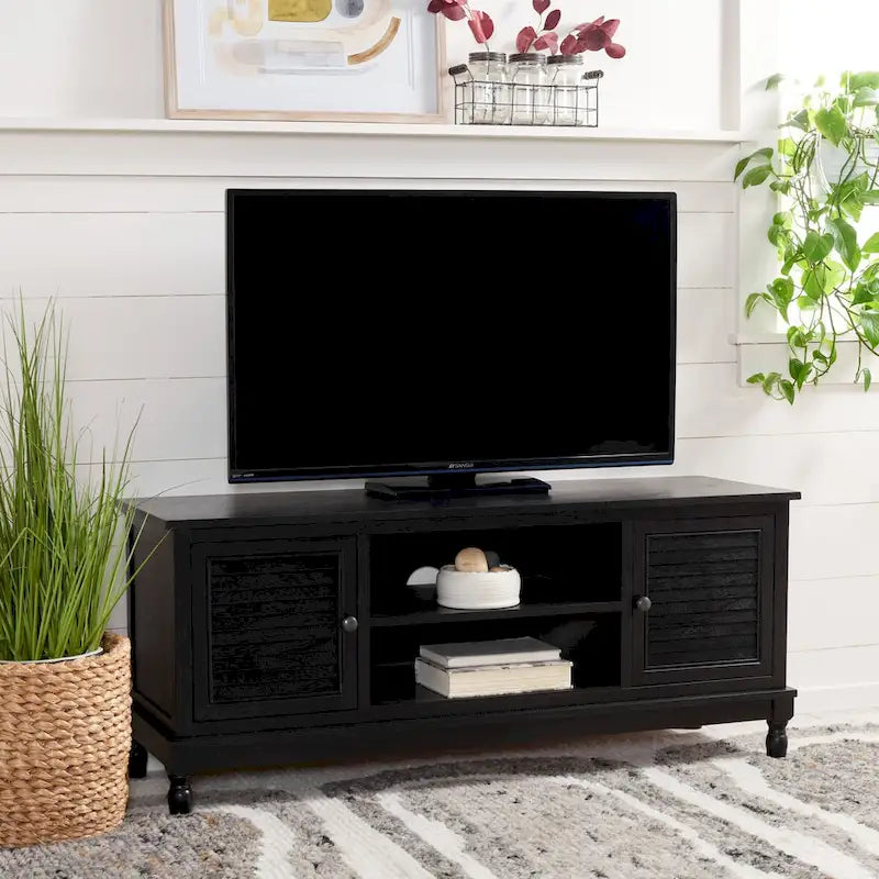 Meuble TV SAFAVIEH Caitlyn 2 portes 1 étagère – 47 L x 16 P x 20 H – 47Lx16Px20H