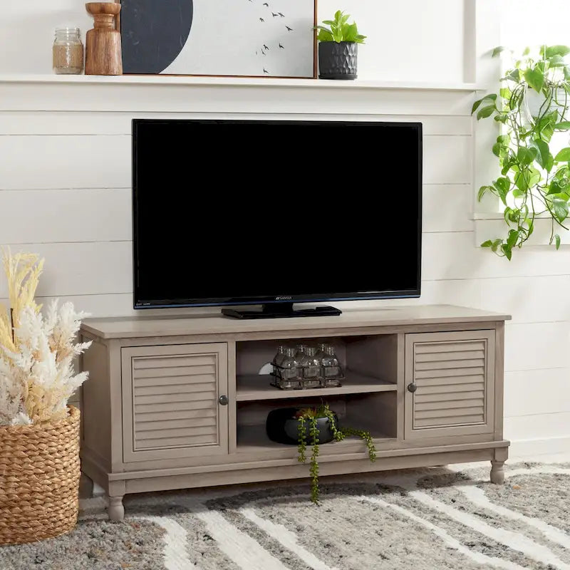 Meuble TV SAFAVIEH Caitlyn 2 portes 1 étagère – 47 L x 16 P x 20 H – 47Lx16Px20H