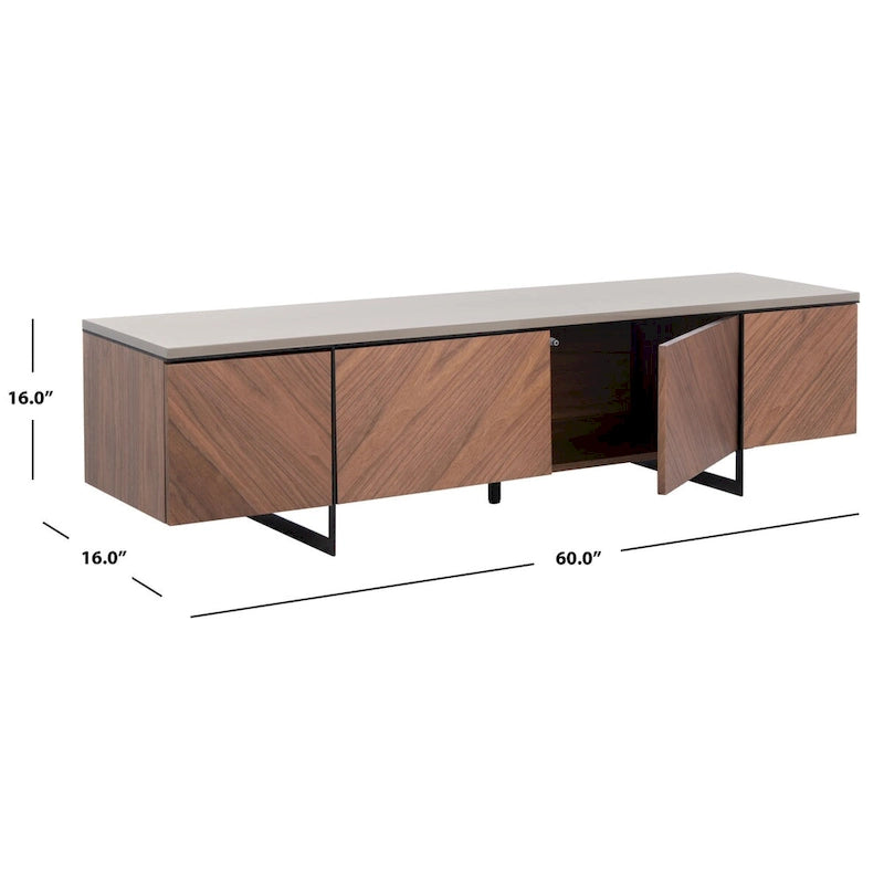 Meuble TV Stine Chevron par SAFAVIEH Couture - 60 po l. x 16 po P x 16 po H - 60 po l. x 16 po P x 16 po H