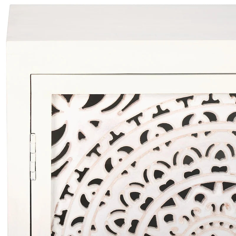 Meuble TV 2 étagères 2 portes Giselle de SAFAVIEH (entièrement assemblé) - 107 cm (L) x 38 cm (P) x 66 cm (H) - 107Lx38Px66H