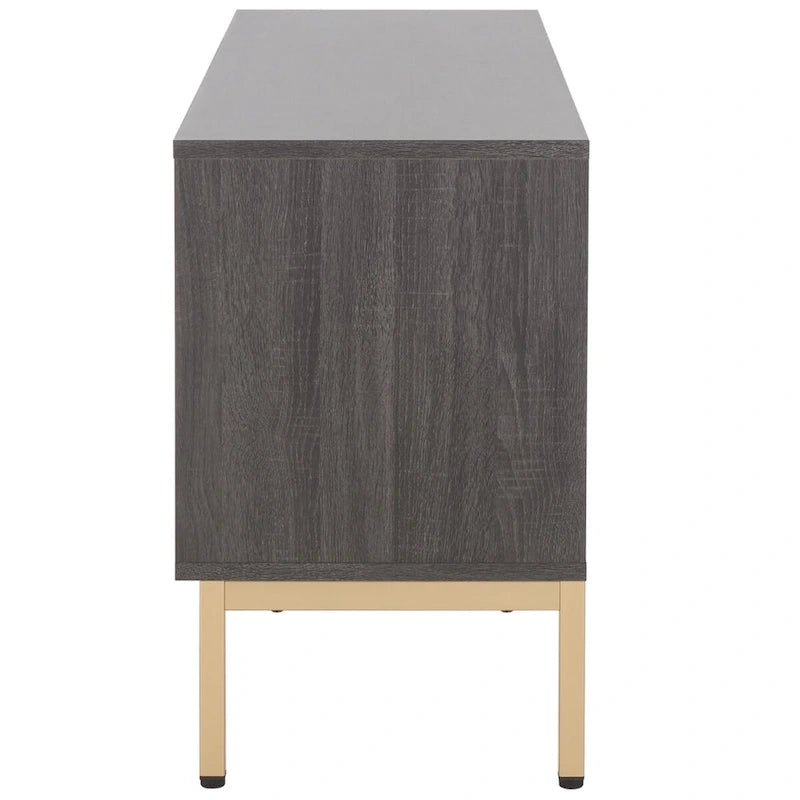 Meuble TV multimédia SAFAVIEH Alyse à 2 tiroirs et 2 étagères (compatible avec les écrans plats jusqu'à 65 pouces) - 153,4 cm x 39,6 cm x 63 cm