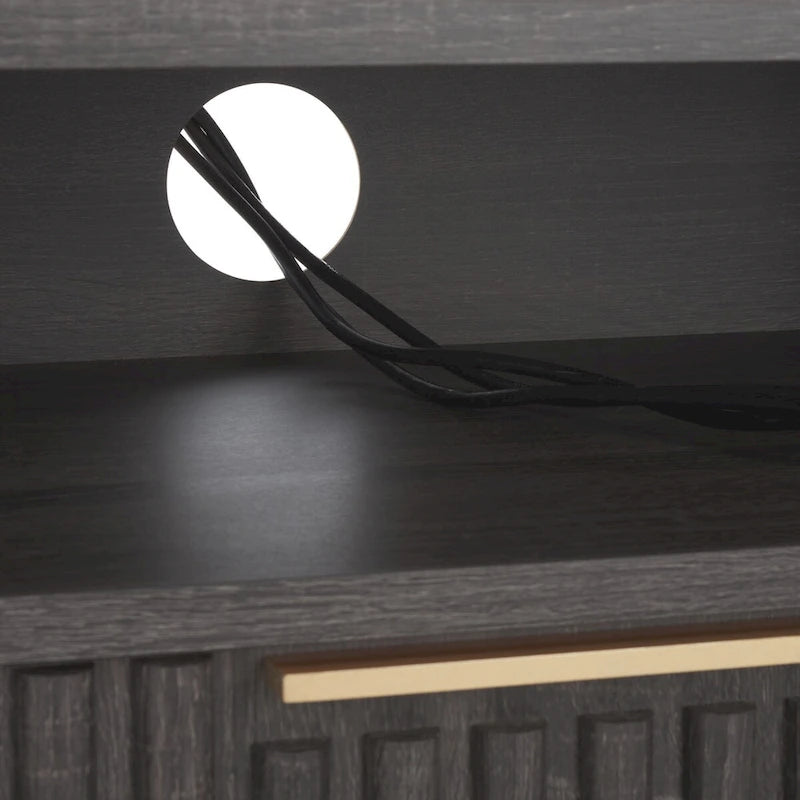 Meuble TV multimédia SAFAVIEH Alyse à 2 tiroirs et 2 étagères (compatible avec les écrans plats jusqu'à 65 pouces) - 153,4 cm x 39,6 cm x 63 cm
