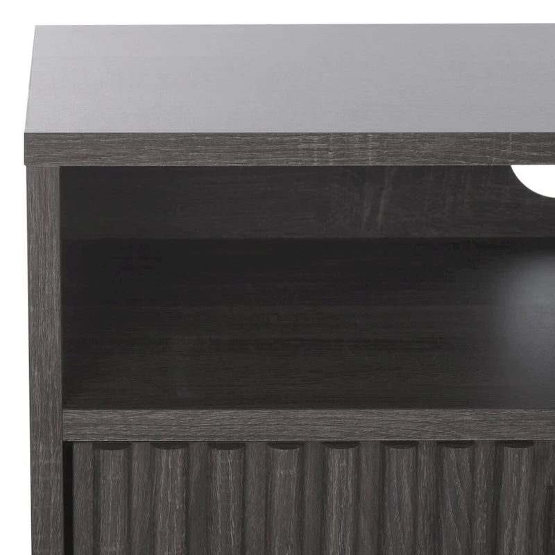 Meuble TV multimédia SAFAVIEH Alyse à 2 tiroirs et 2 étagères (compatible avec les écrans plats jusqu'à 65 pouces) - 153,4 cm x 39,6 cm x 63 cm