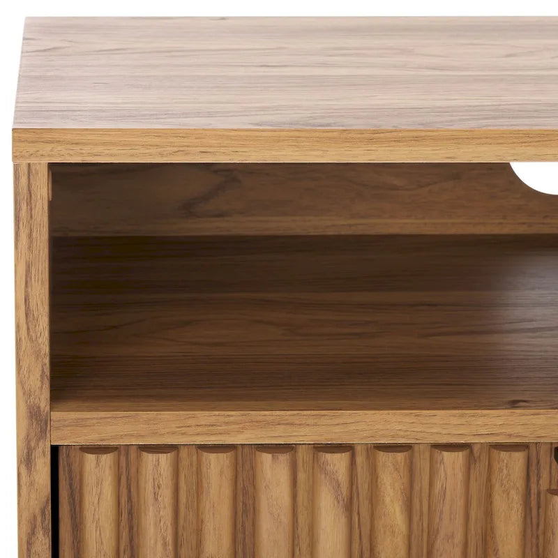 Meuble TV multimédia SAFAVIEH Alyse à 2 tiroirs et 2 étagères (compatible avec les écrans plats jusqu'à 65 pouces) - 153,4 cm x 39,6 cm x 63 cm