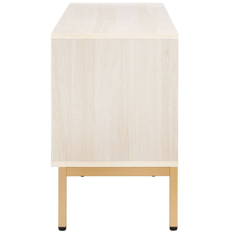 Meuble TV multimédia SAFAVIEH Alyse à 2 tiroirs et 2 étagères (compatible avec les écrans plats jusqu'à 65 pouces) - 153,4 cm x 39,6 cm x 63 cm
