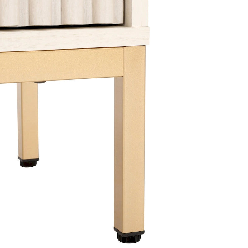 Meuble TV multimédia SAFAVIEH Alyse à 2 tiroirs et 2 étagères (compatible avec les écrans plats jusqu'à 65 pouces) - 153,4 cm x 39,6 cm x 63 cm