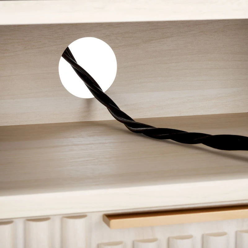 Meuble TV multimédia SAFAVIEH Alyse à 2 tiroirs et 2 étagères (compatible avec les écrans plats jusqu'à 65 pouces) - 153,4 cm x 39,6 cm x 63 cm