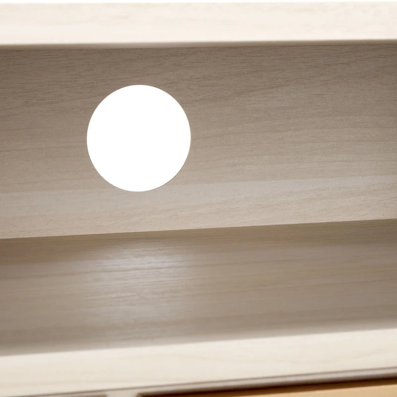 Meuble TV multimédia SAFAVIEH Alyse à 2 tiroirs et 2 étagères (compatible avec les écrans plats jusqu'à 65 pouces) - 153,4 cm x 39,6 cm x 63 cm