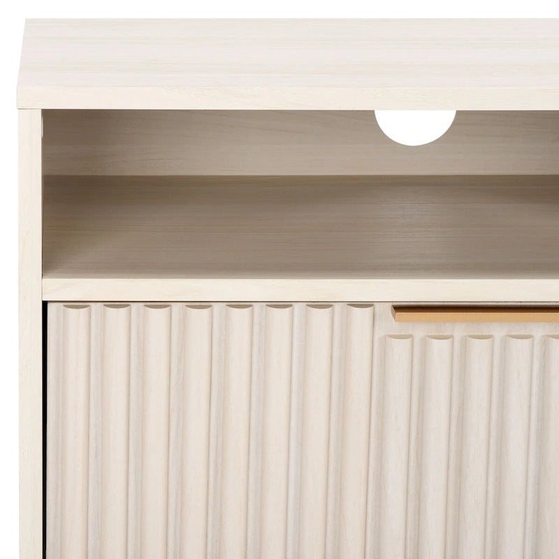 Meuble TV multimédia SAFAVIEH Alyse à 2 tiroirs et 2 étagères (compatible avec les écrans plats jusqu'à 65 pouces) - 153,4 cm x 39,6 cm x 63 cm