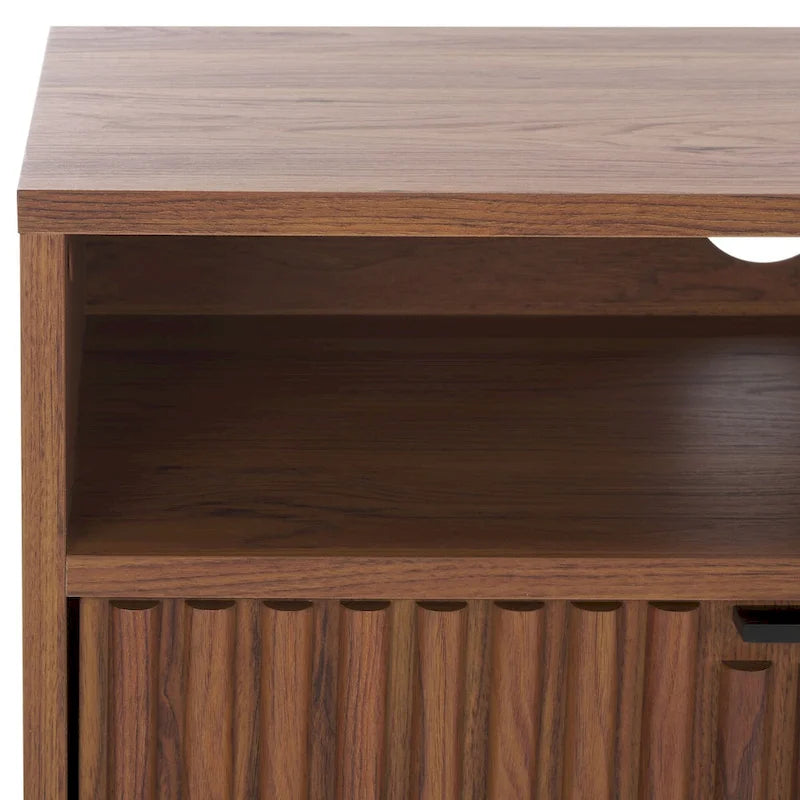 Meuble TV multimédia SAFAVIEH Alyse à 2 tiroirs et 2 étagères (compatible avec les écrans plats jusqu'à 65 pouces) - 153,4 cm x 39,6 cm x 63 cm
