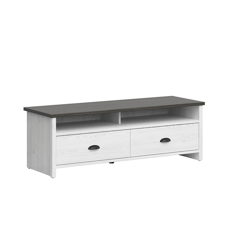 Meuble TV Hennepin blanchi – 50 pouces