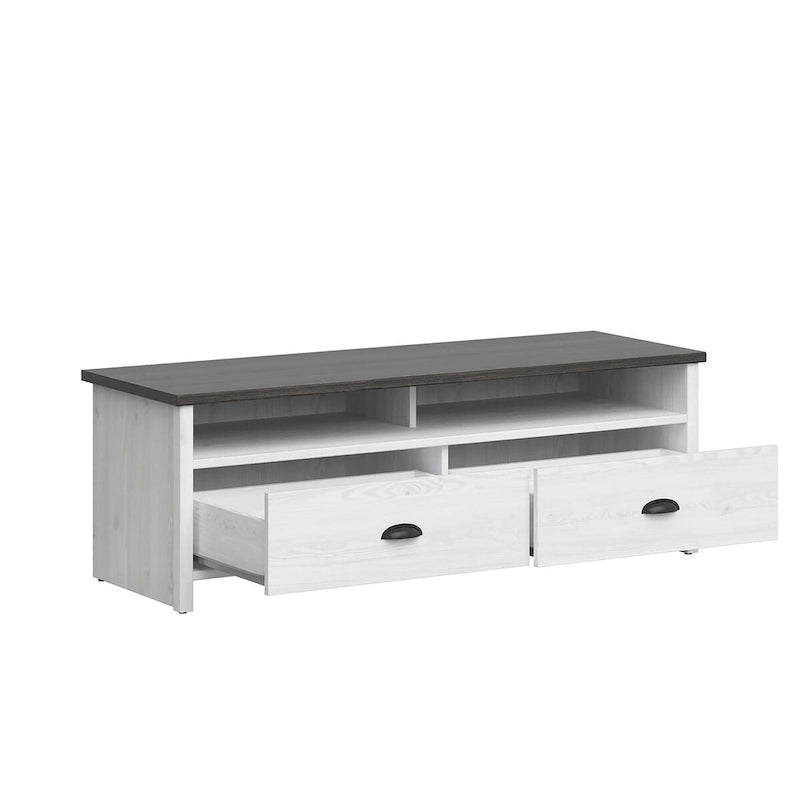 Meuble TV Hennepin blanchi – 50 pouces