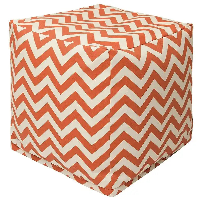 Majestic Home Goods Pouf Cubique Chevron Intérieur/Extérieur