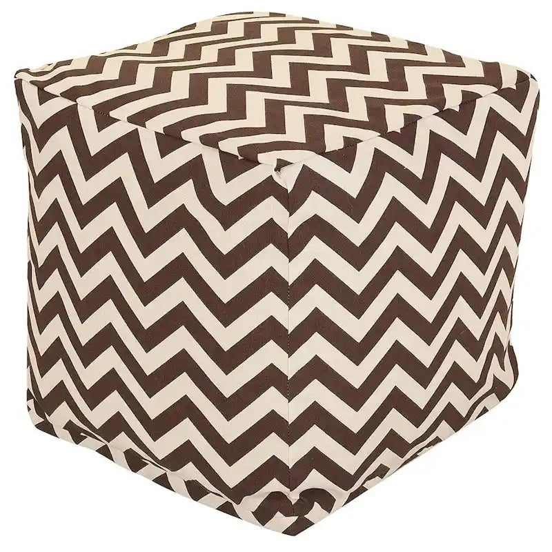 Majestic Home Goods Pouf Cubique Chevron Intérieur/Extérieur