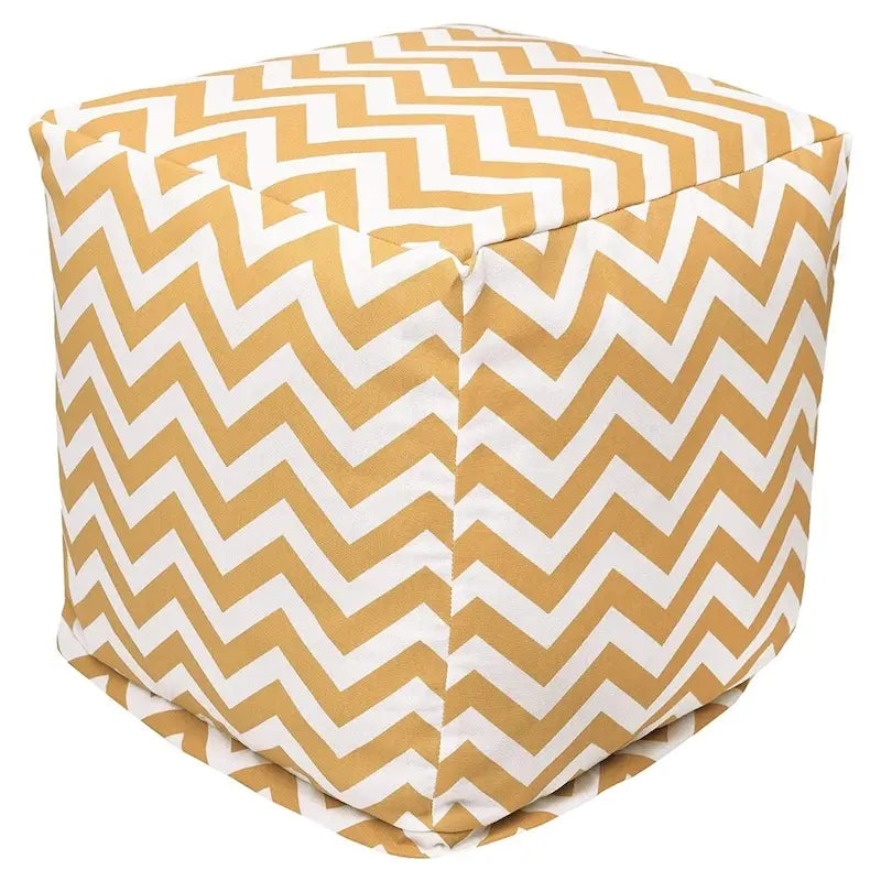 Majestic Home Goods Pouf Cubique Chevron Intérieur/Extérieur