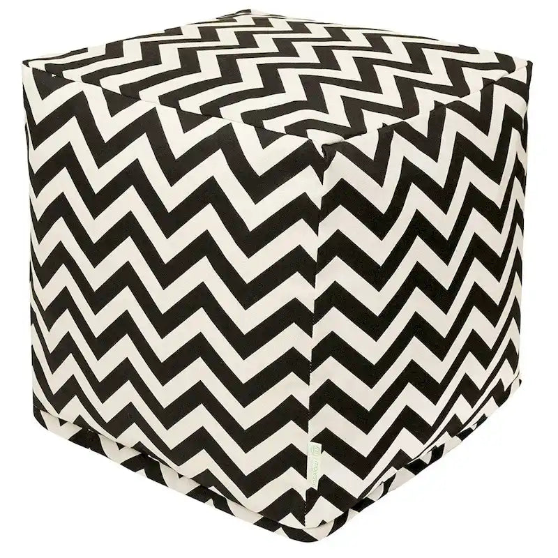 Majestic Home Goods Pouf Cubique Chevron Intérieur/Extérieur