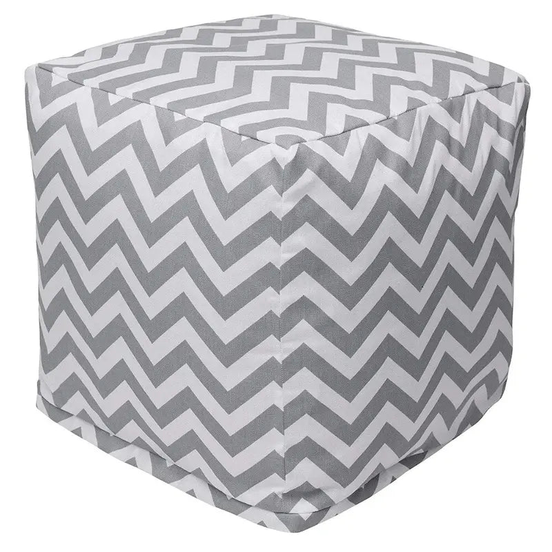 Majestic Home Goods Pouf Cubique Chevron Intérieur/Extérieur