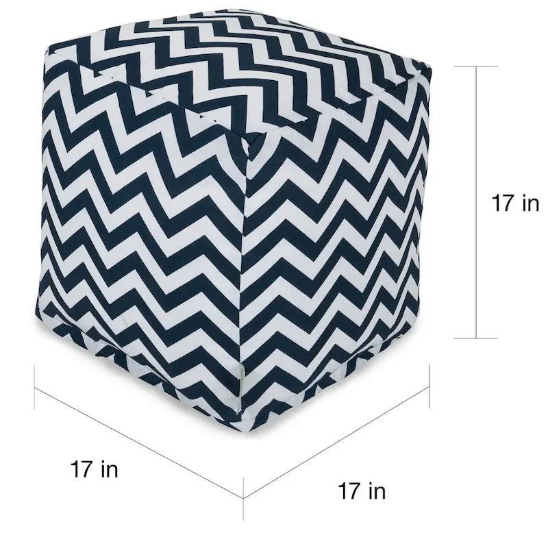 Majestic Home Goods Pouf Cubique Chevron Intérieur/Extérieur