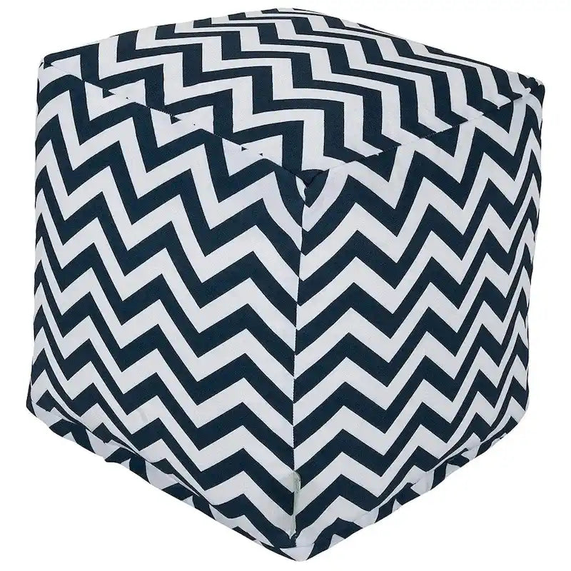 Majestic Home Goods Pouf Cubique Chevron Intérieur/Extérieur