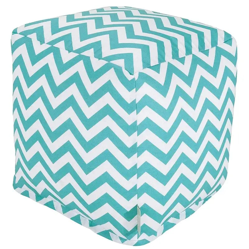 Majestic Home Goods Pouf Cubique Chevron Intérieur/Extérieur